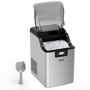 Hetoy Countertop Ice Maker - 33 lbs/Day Pellet Ice Machine | Soft Chewable Nugget Ice in 6 Minutes | One-Click Operation, Low Noise Design | Includes Ice Scoop \u0026 Basket for Home, Office, and Bar